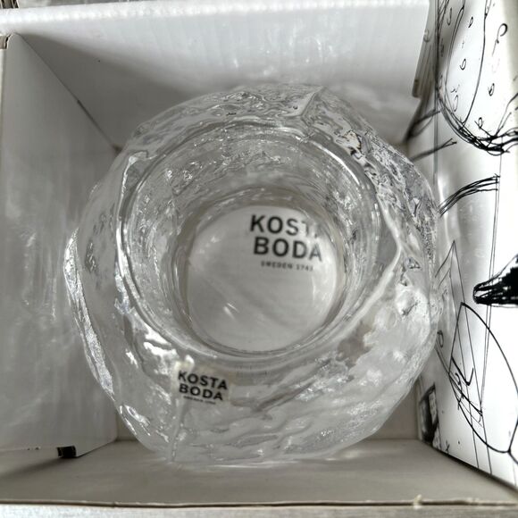 KOSTA BODA Ann Wolff Snowball Candle Holders Votive 4 pc Set L SWEDEN With Box - Picture 4 of 11